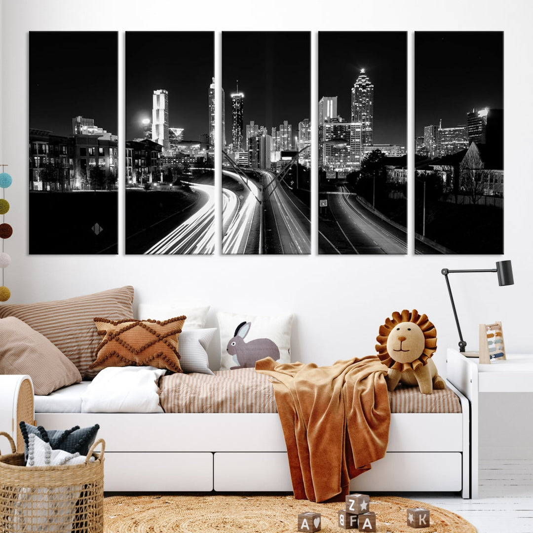 Atlanta Cityscape Canvas Print Large Skyline Wall Art Framed Ready to Hang