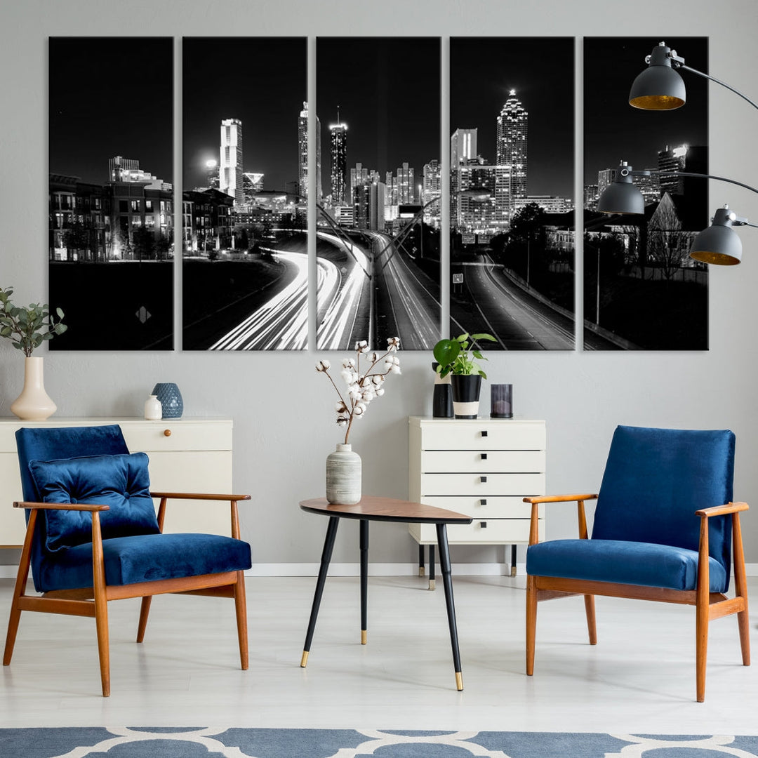 Atlanta Cityscape Canvas Print Large Skyline Wall Art Framed Ready to Hang