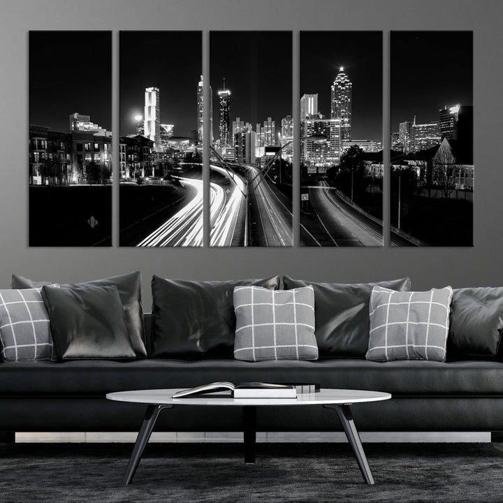 Atlanta Cityscape Canvas Print Large Skyline Wall Art Framed Ready to Hang