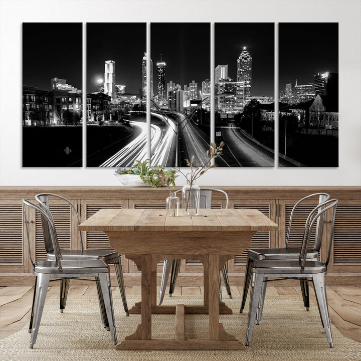 Atlanta Cityscape Canvas Print Large Skyline Wall Art Framed Ready to Hang