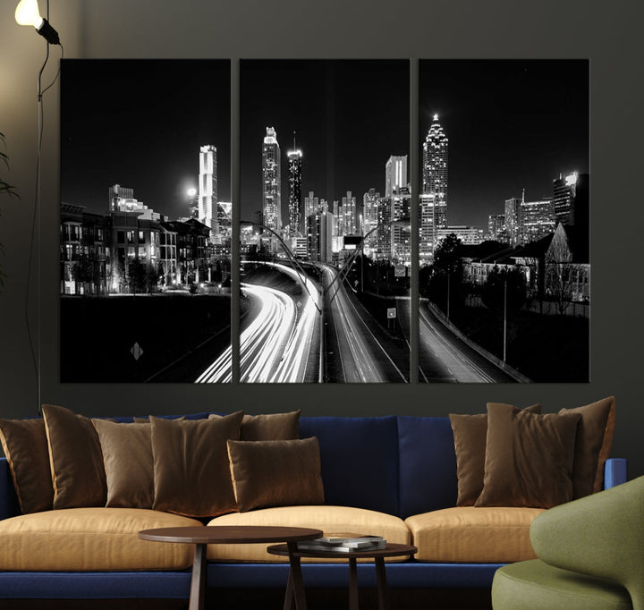 Atlanta Cityscape Canvas Print Large Skyline Wall Art Framed Ready to Hang