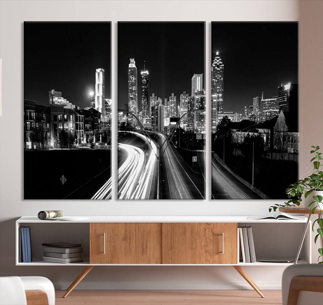 Atlanta Cityscape Canvas Print Large Skyline Wall Art Framed Ready to Hang