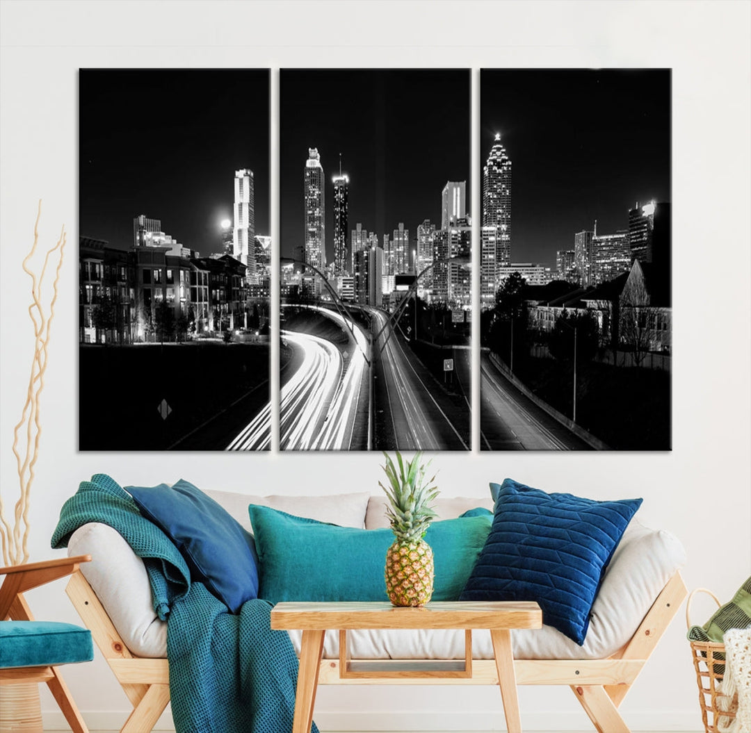 Atlanta Cityscape Canvas Print Large Skyline Wall Art Framed Ready to Hang