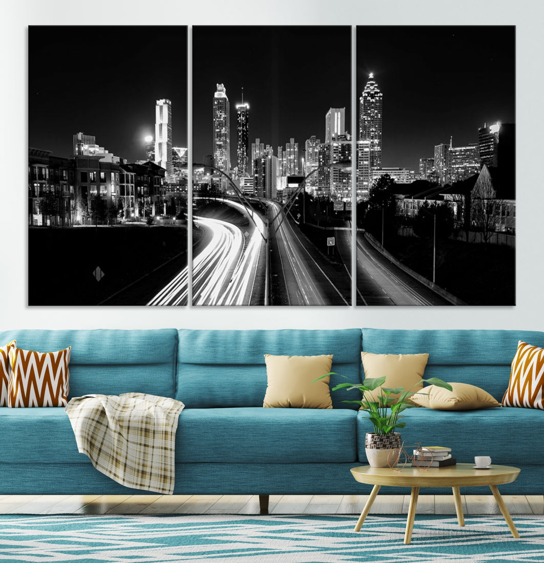 Atlanta Cityscape Canvas Print Large Skyline Wall Art Framed Ready to Hang