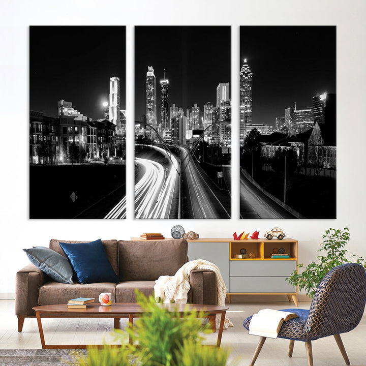 Atlanta Cityscape Canvas Print Large Skyline Wall Art Framed Ready to Hang