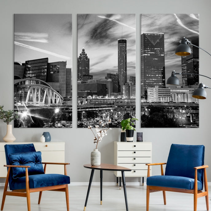 Atlanta Cityscape Canvas Wall Art Skyline Print Large City Picture Print