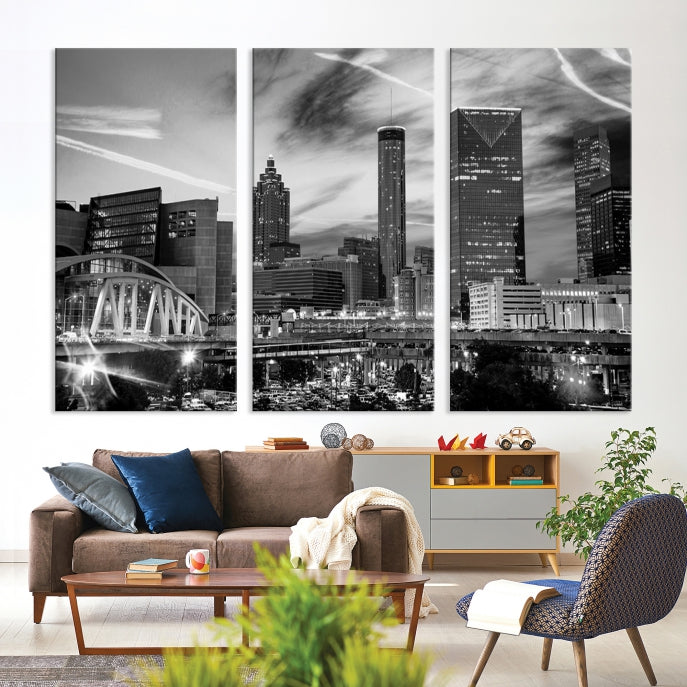 Atlanta Cityscape Canvas Wall Art Skyline Print Large City Picture Print