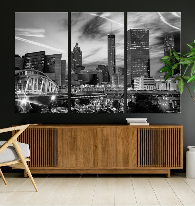 Atlanta Cityscape Canvas Wall Art Skyline Print Large City Picture Print