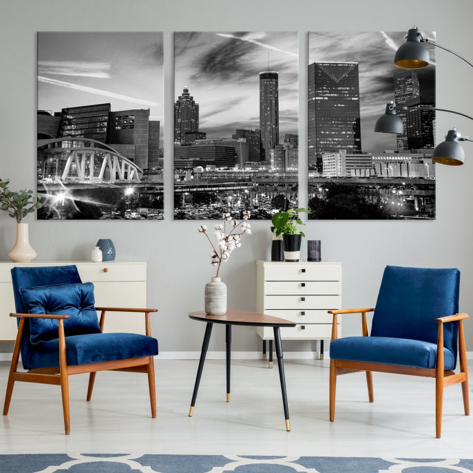 Atlanta Cityscape Canvas Wall Art Skyline Print Large City Picture Print