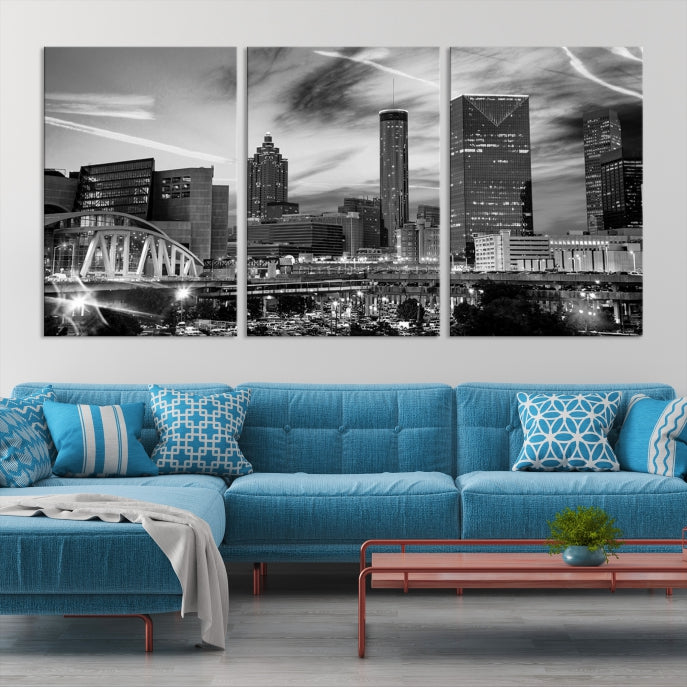 Atlanta Cityscape Canvas Wall Art Skyline Print Large City Picture Print