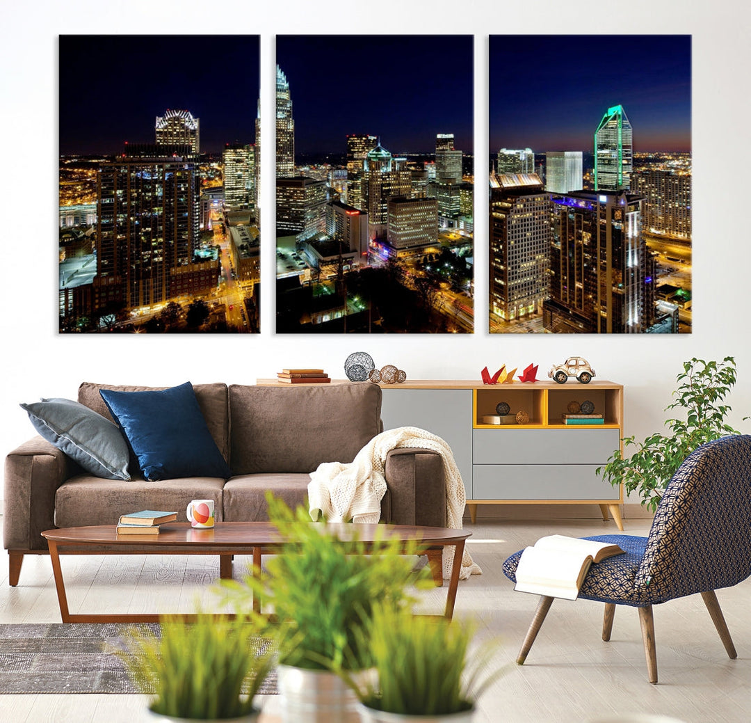 Atlanta Skyline Wall Art Night Cityscape Picture Canvas Print