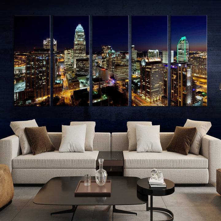 Atlanta Skyline Wall Art Night Cityscape Picture Canvas Print