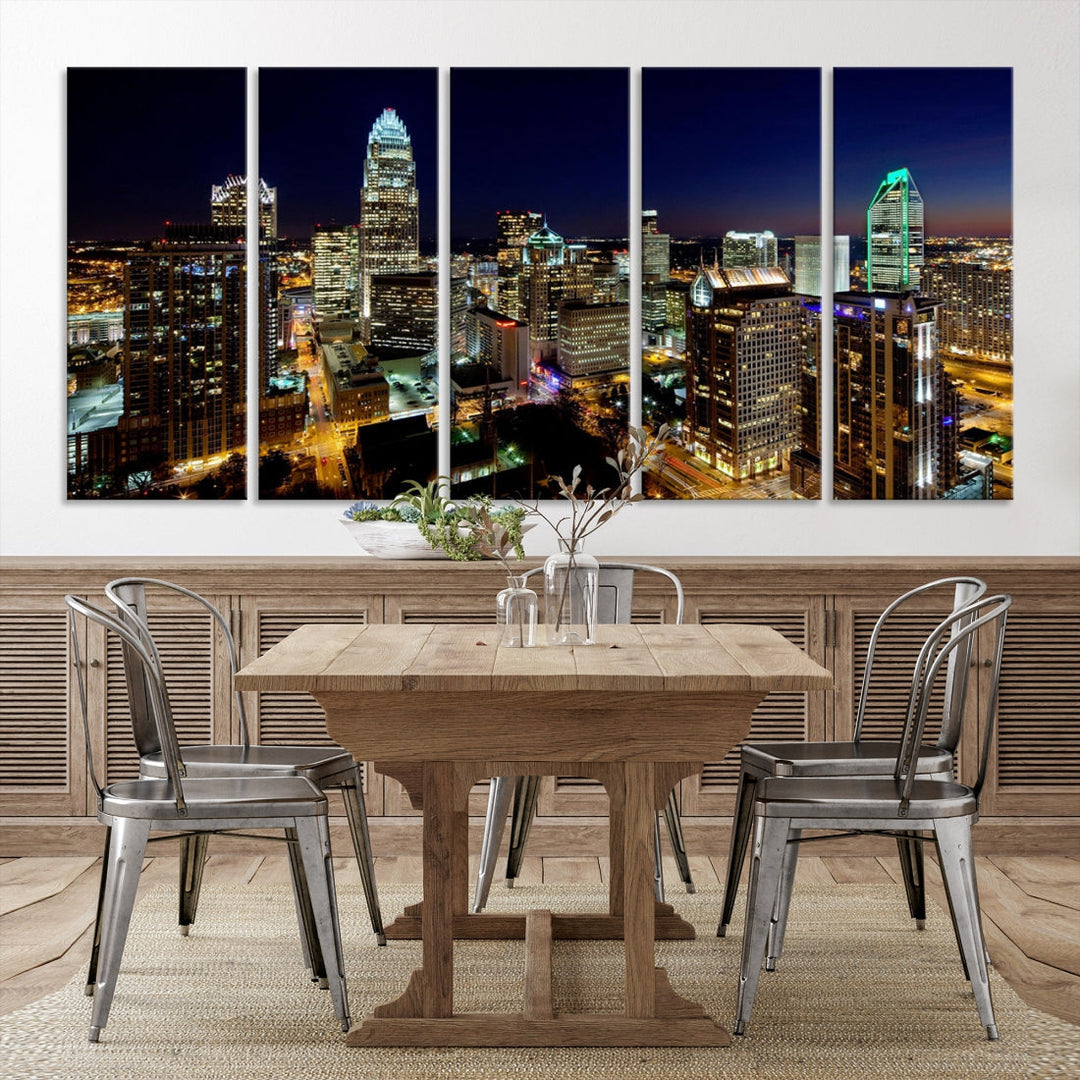 Atlanta Skyline Wall Art Night Cityscape Picture Canvas Print