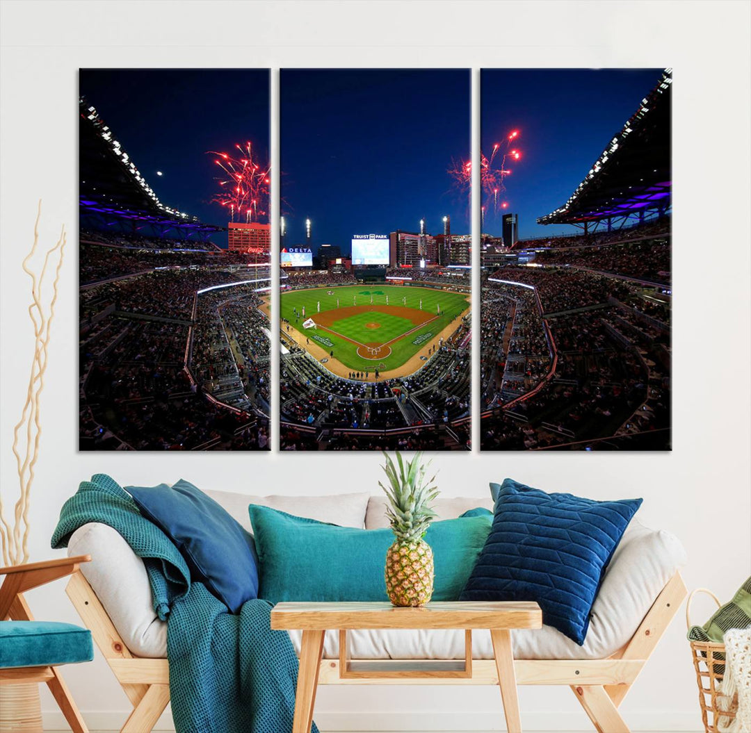 Atlanta Truist Park Braves Baseball Stadium Wall Art Canvas Print