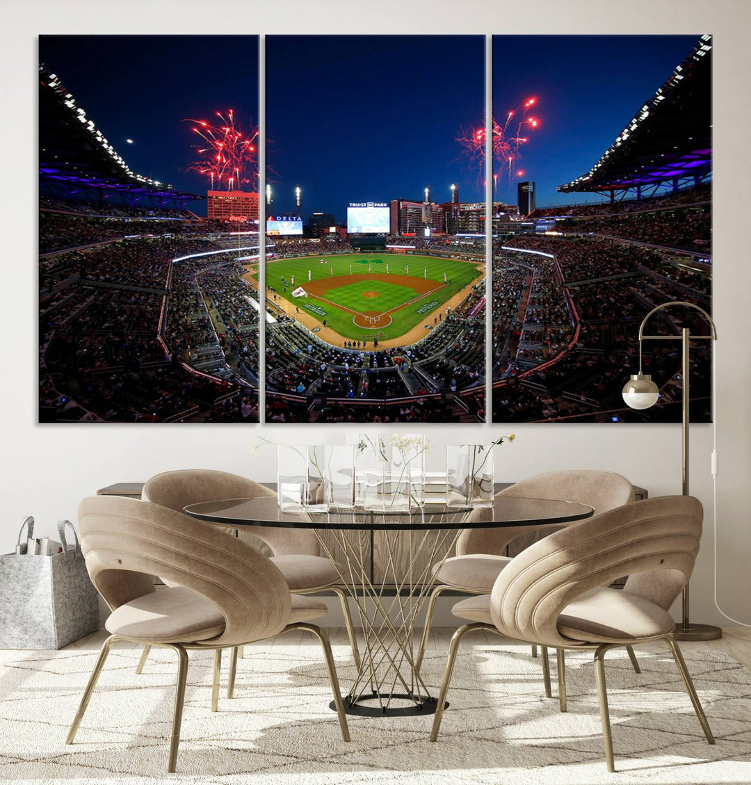 Atlanta Truist Park Braves Baseball Stadium Wall Art Canvas Print