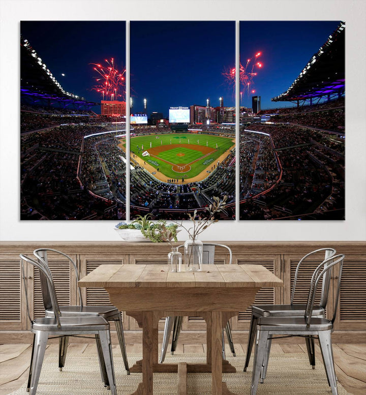 Atlanta Truist Park Braves Baseball Stadium Wall Art Canvas Print