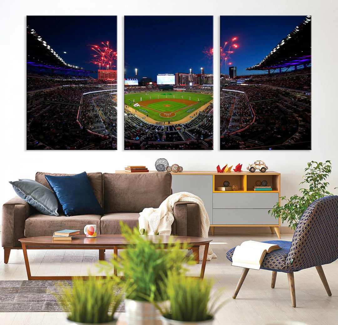 Atlanta Truist Park Braves Baseball Stadium Wall Art Canvas Print