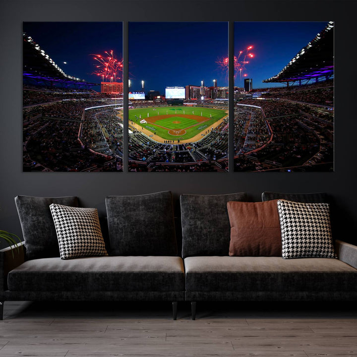 Atlanta Truist Park Braves Baseball Stadium Wall Art Canvas Print