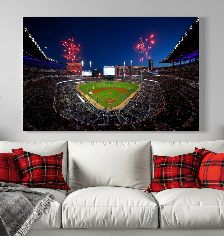 Atlanta Truist Park Braves Baseball Stadium Wall Art Canvas Print