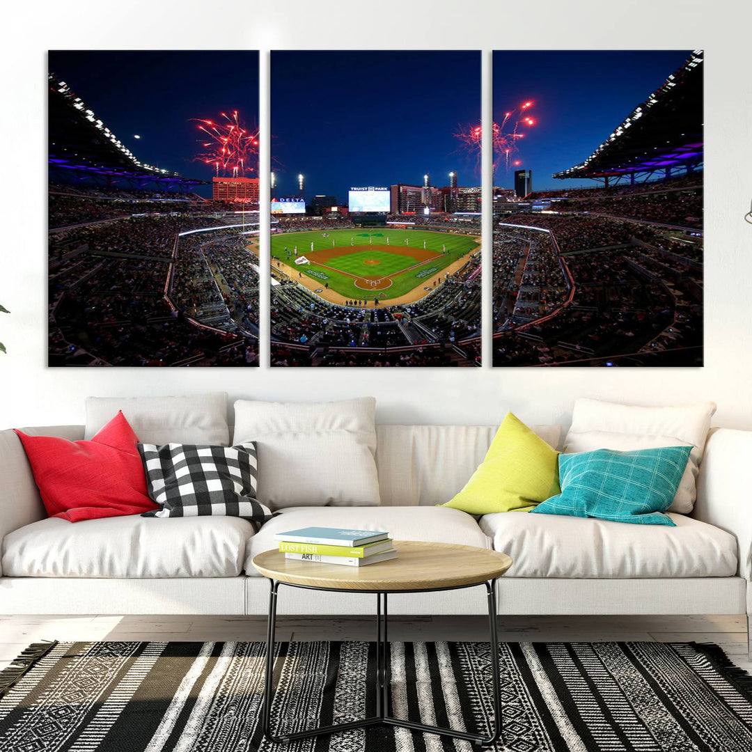 Atlanta Truist Park Braves Baseball Stadium Wall Art Canvas Print