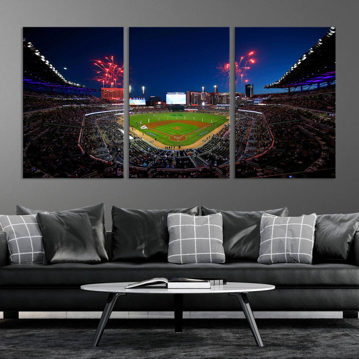 Atlanta Truist Park Braves Baseball Stadium Wall Art Canvas Print