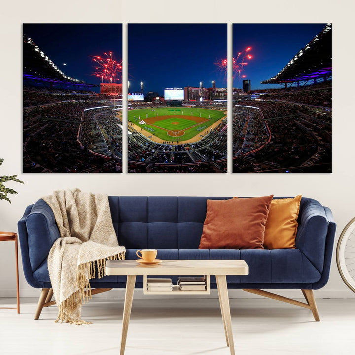 Atlanta Truist Park Braves Baseball Stadium Wall Art Canvas Print