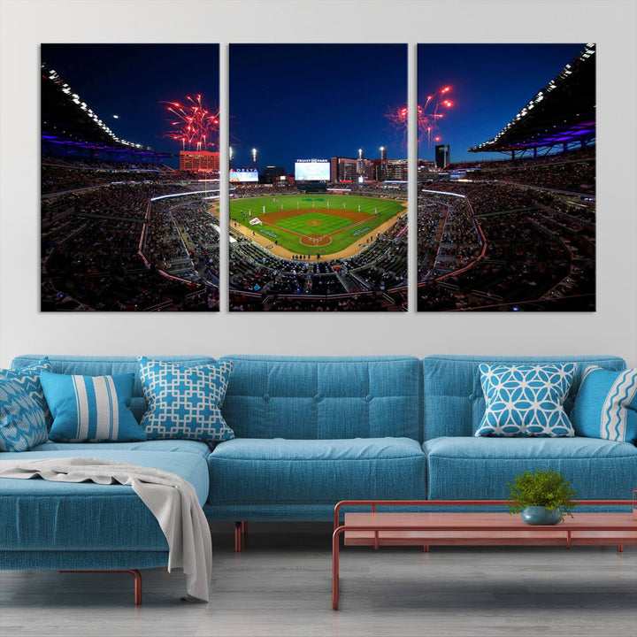 Atlanta Truist Park Braves Baseball Stadium Wall Art Canvas Print