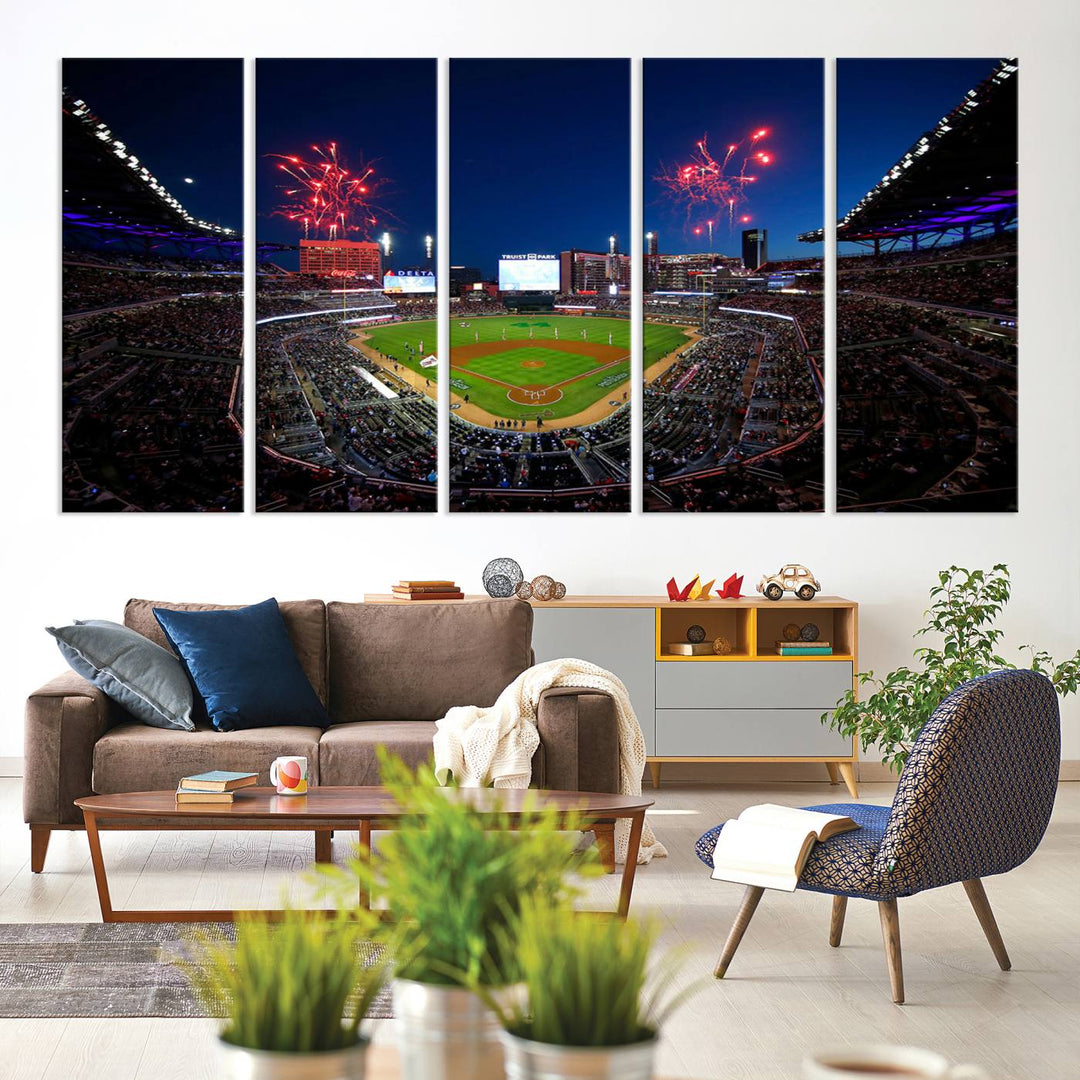 Atlanta Truist Park Braves Baseball Stadium Wall Art Canvas Print