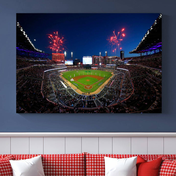 Atlanta Truist Park Braves Baseball Stadium Wall Art Canvas Print