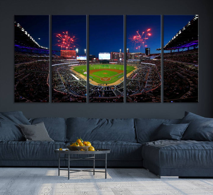 Atlanta Truist Park Braves Baseball Stadium Wall Art Canvas Print