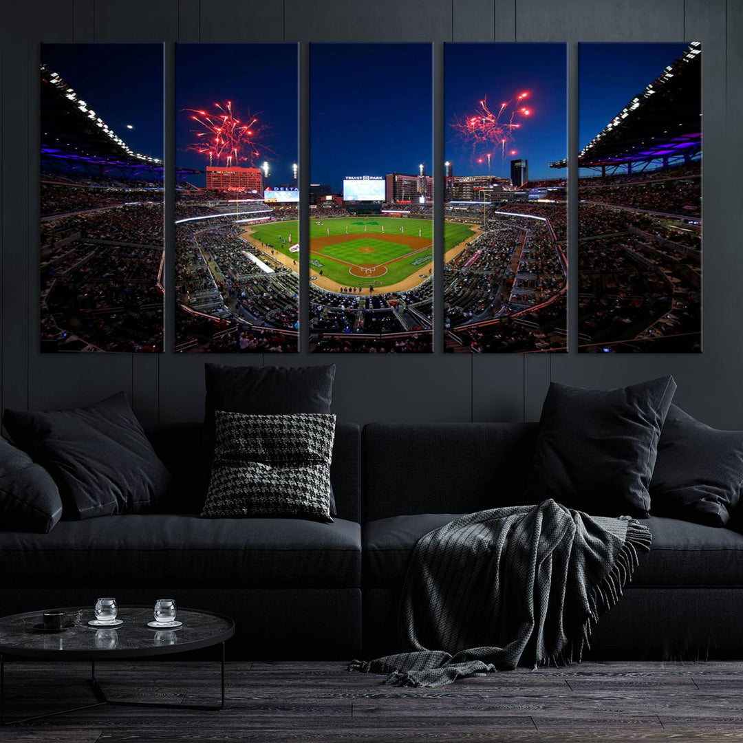 Atlanta Truist Park Braves Baseball Stadium Wall Art Canvas Print