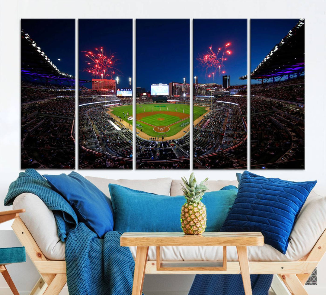 Atlanta Truist Park Braves Baseball Stadium Wall Art Canvas Print