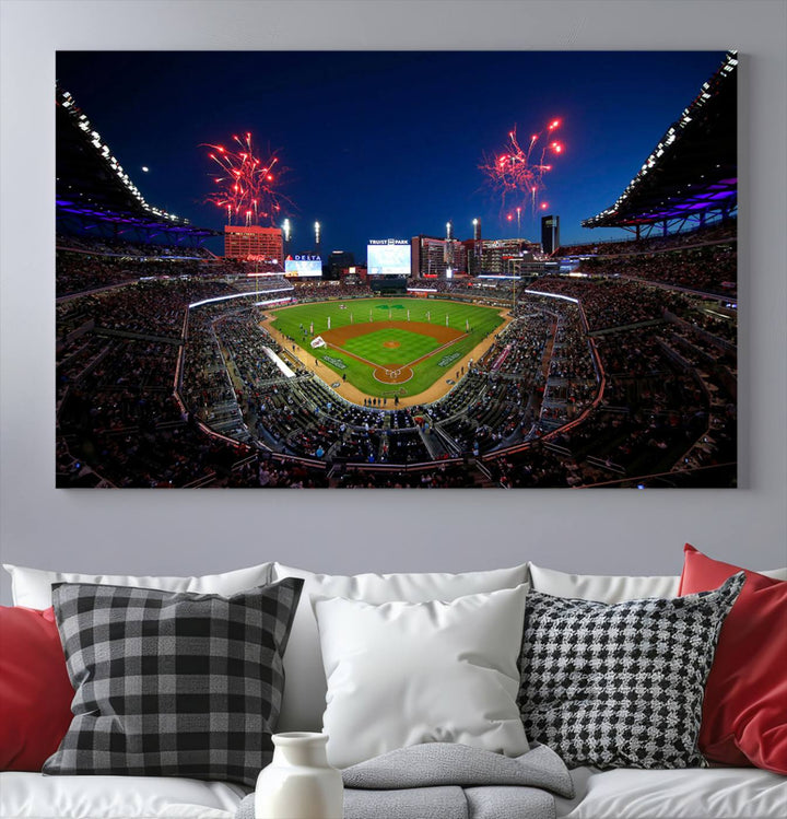 Atlanta Truist Park Braves Baseball Stadium Wall Art Canvas Print