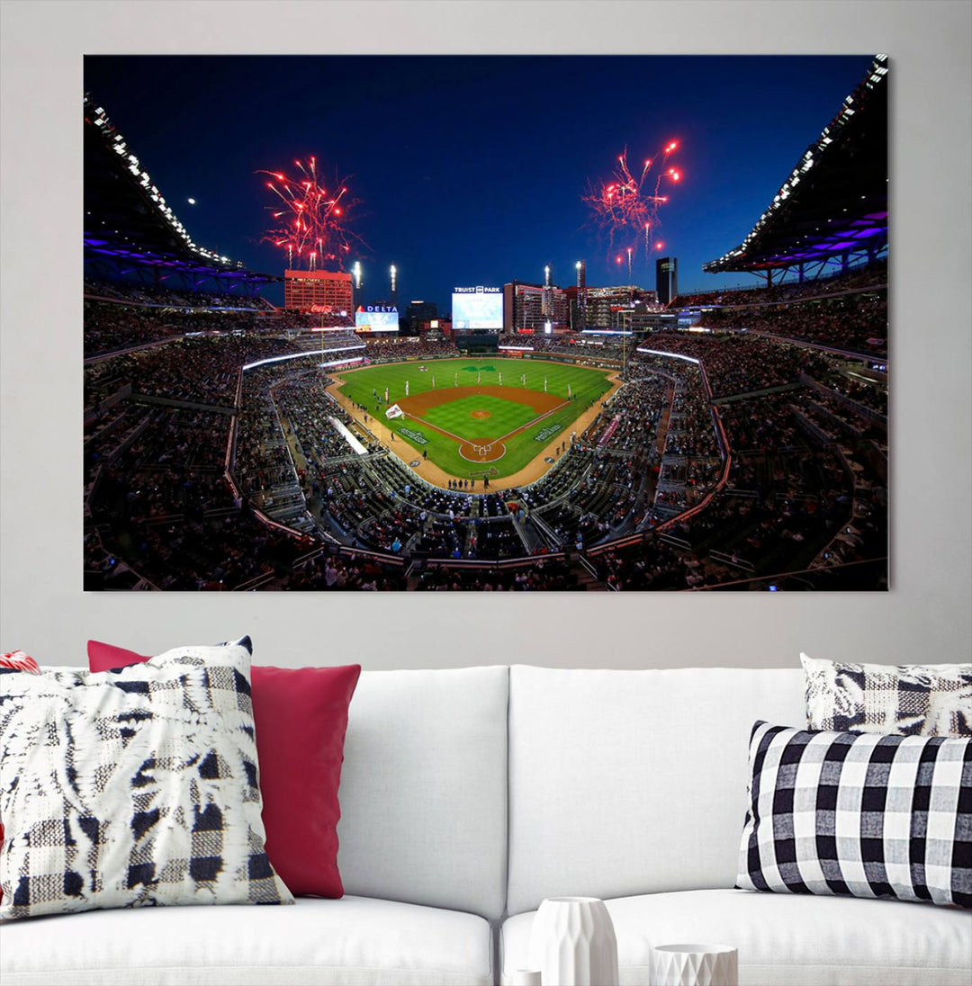 Atlanta Truist Park Braves Baseball Stadium Wall Art Canvas Print