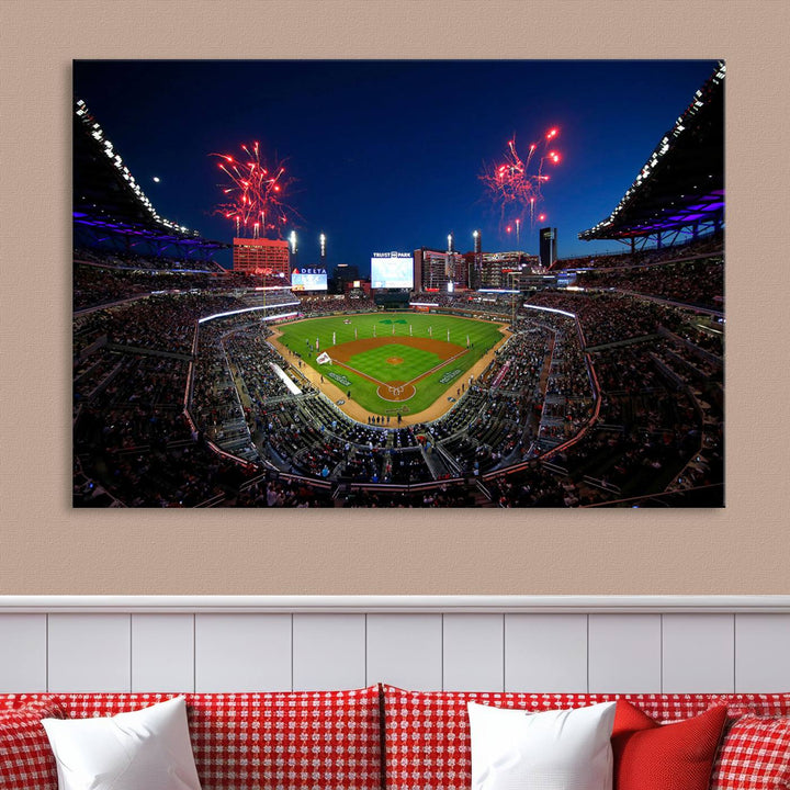 Atlanta Truist Park Braves Baseball Stadium Wall Art Canvas Print