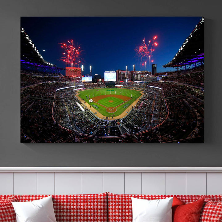 Atlanta Truist Park Braves Baseball Stadium Wall Art Canvas Print