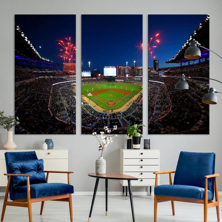 Atlanta Truist Park Braves Baseball Stadium Wall Art Canvas Print