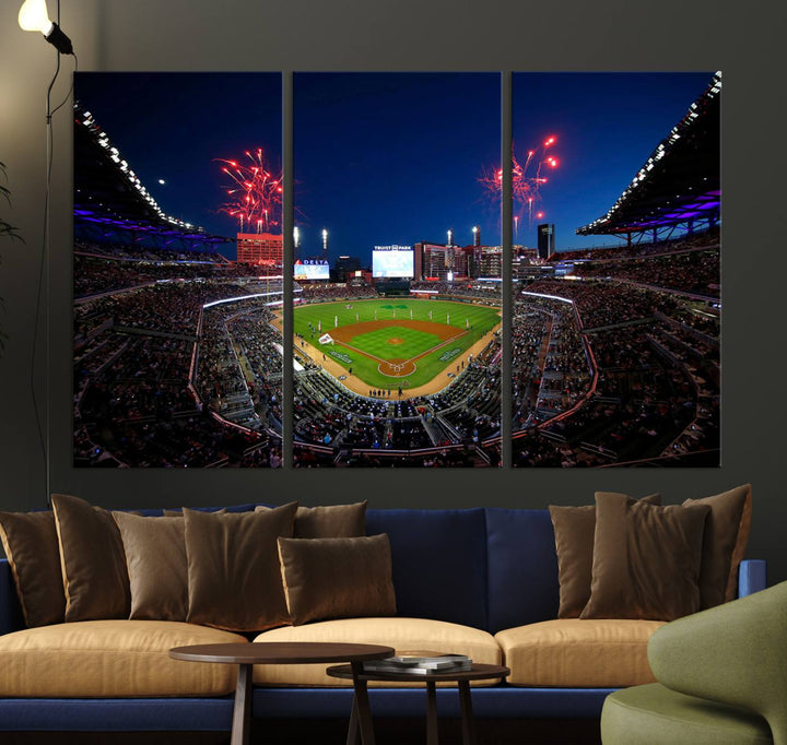 Atlanta Truist Park Braves Baseball Stadium Wall Art Canvas Print