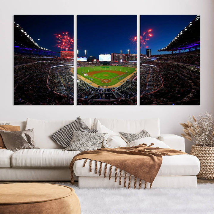 Atlanta Truist Park Braves Baseball Stadium Wall Art Canvas Print