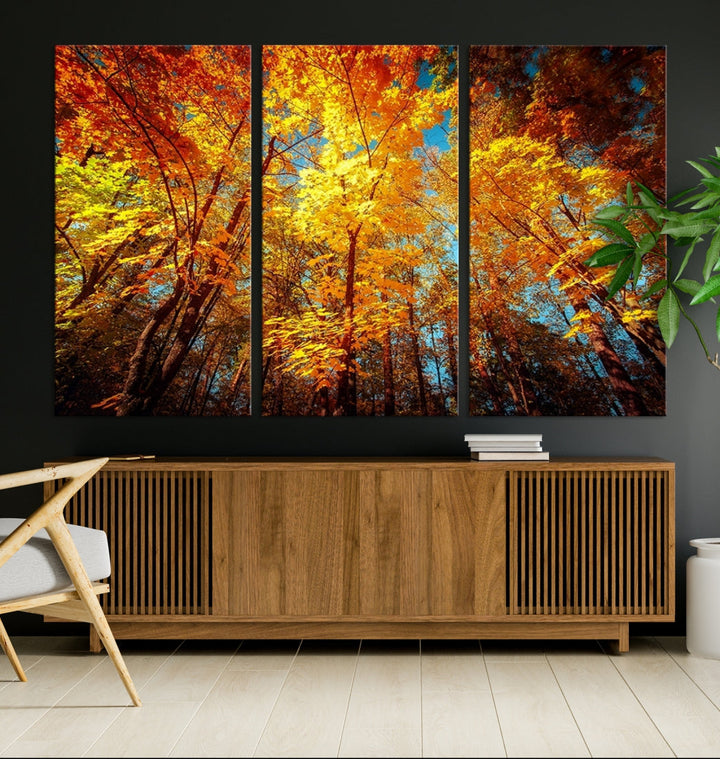 Autumn Forest View Fall Landscape Giclee Extra Large Wall Art Canvas Print