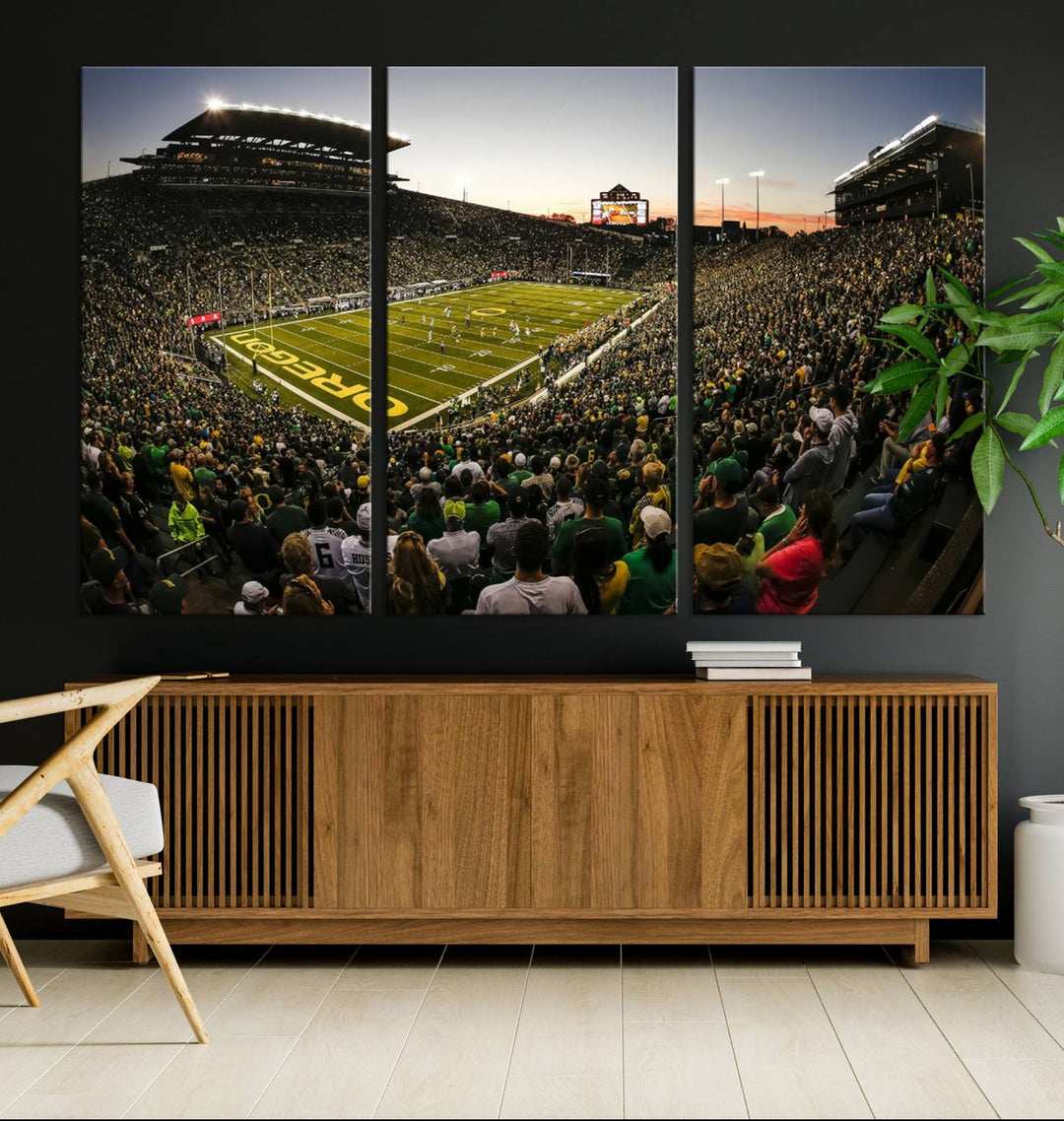 Autzen-Oregon Football Stadium Wall Art Canvas Print