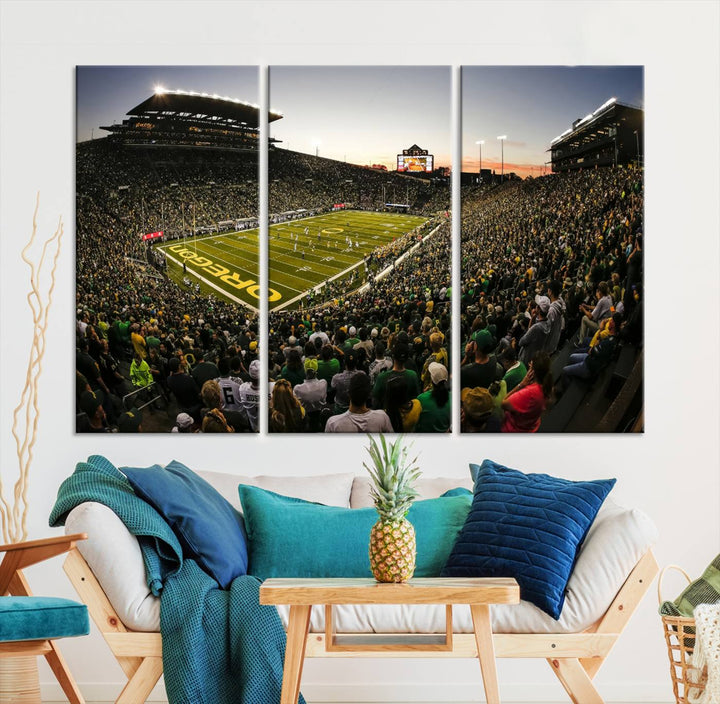 Autzen-Oregon Football Stadium Wall Art Canvas Print