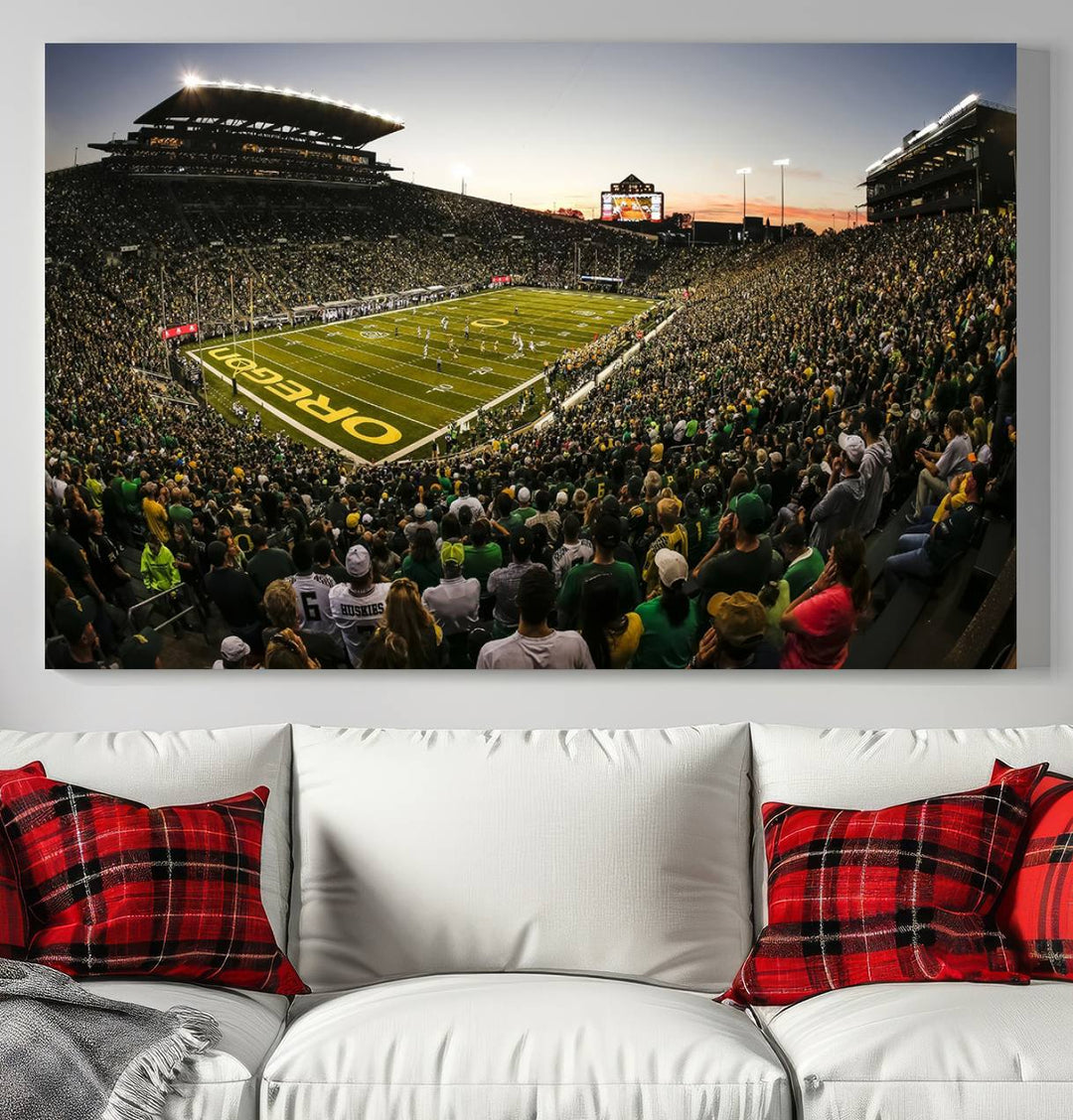 Autzen-Oregon Football Stadium Wall Art Canvas Print