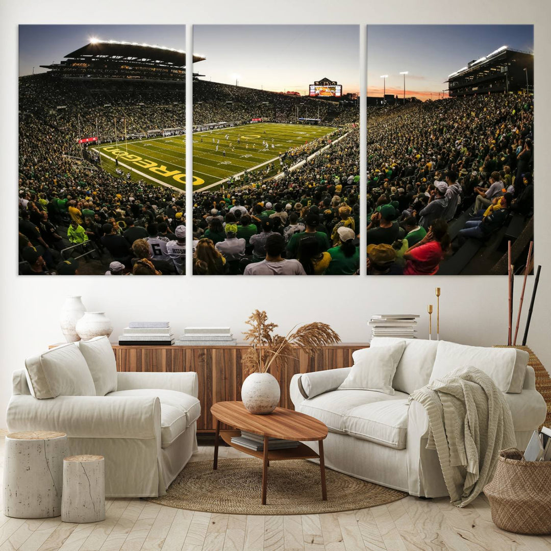 Autzen-Oregon Football Stadium Wall Art Canvas Print