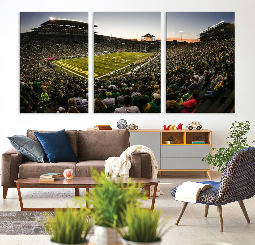 Autzen-Oregon Football Stadium Wall Art Canvas Print