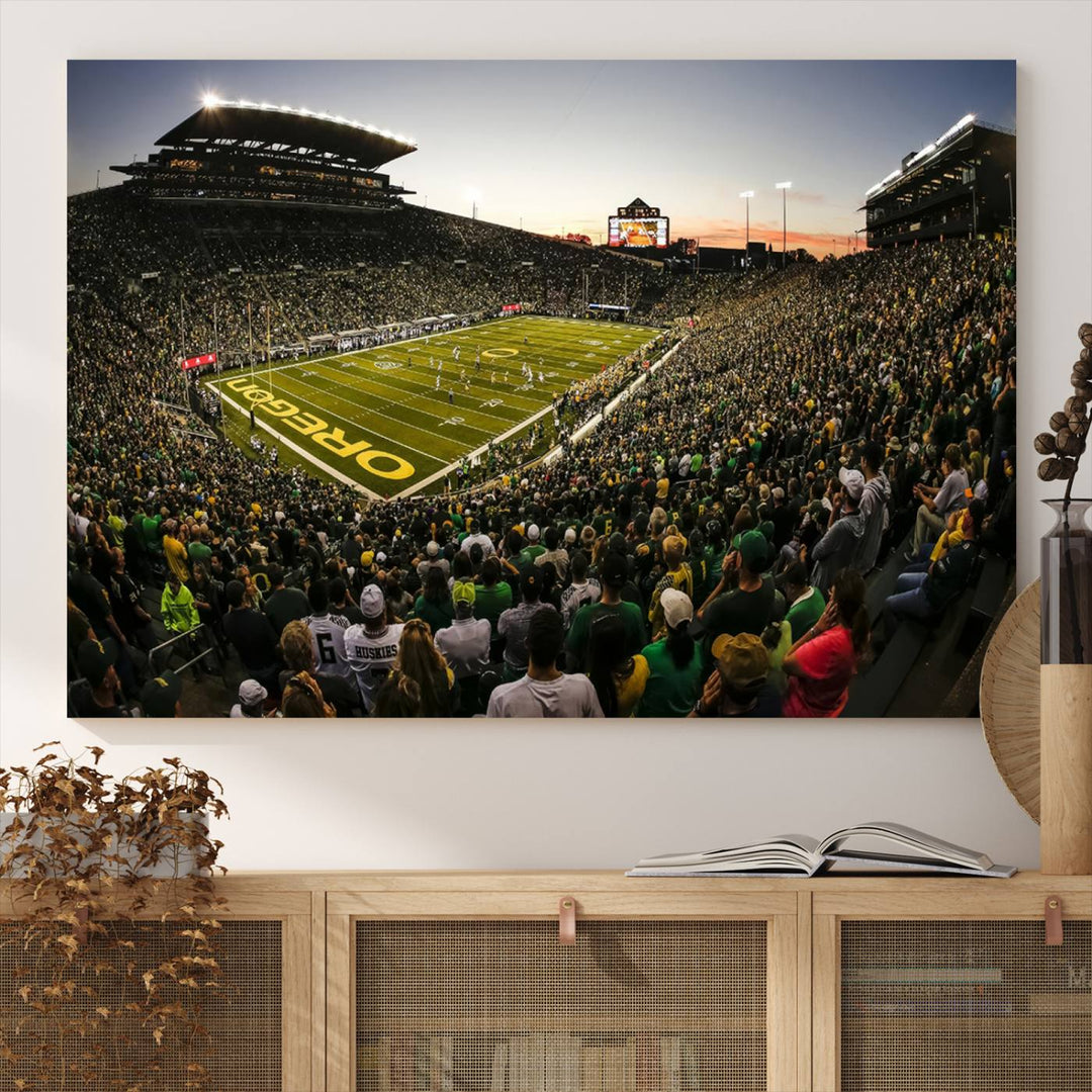 Autzen-Oregon Football Stadium Wall Art Canvas Print