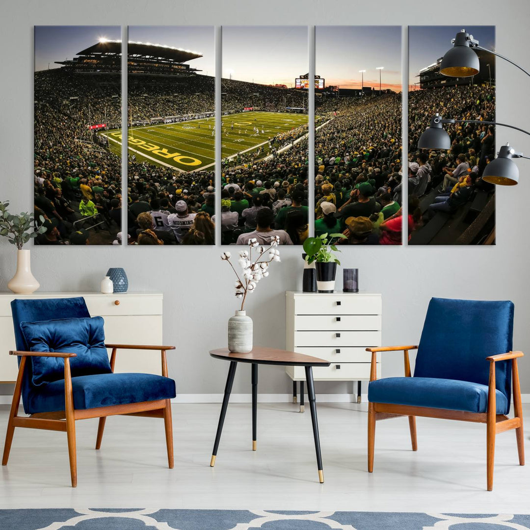 Autzen-Oregon Football Stadium Wall Art Canvas Print