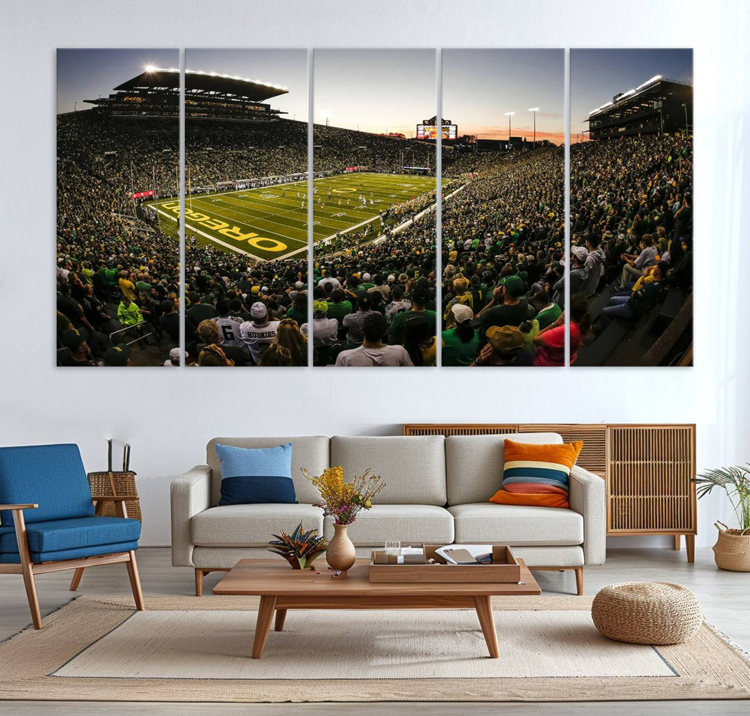 Autzen-Oregon Football Stadium Wall Art Canvas Print