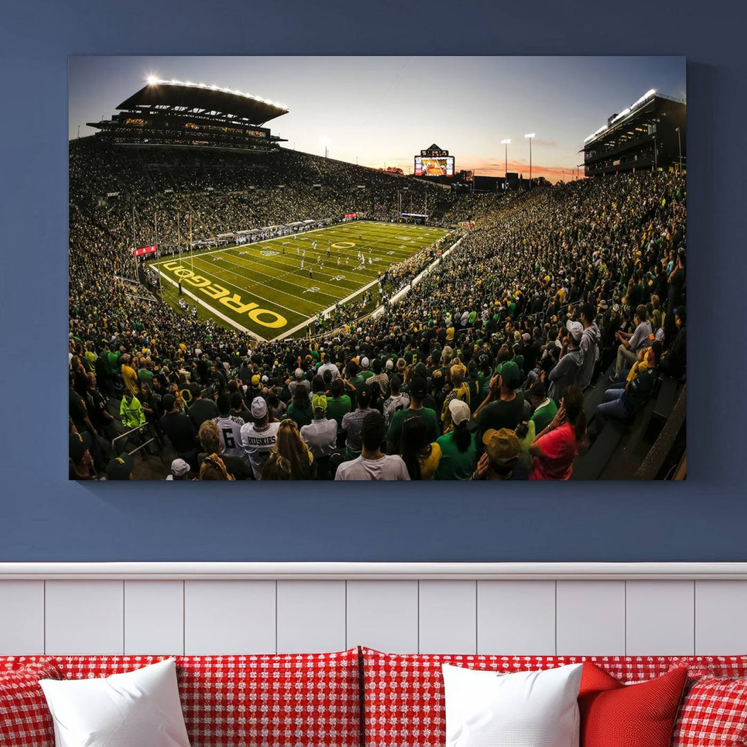 Autzen-Oregon Football Stadium Wall Art Canvas Print