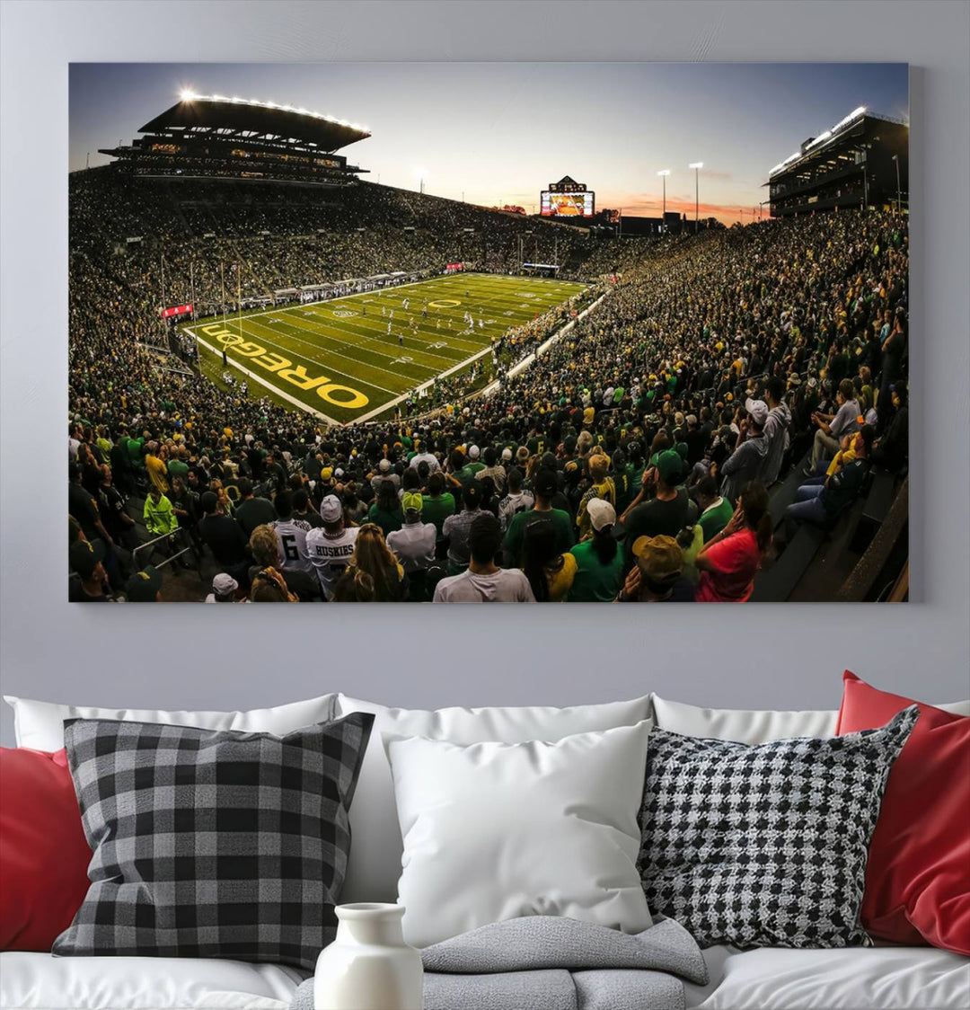 Autzen-Oregon Football Stadium Wall Art Canvas Print